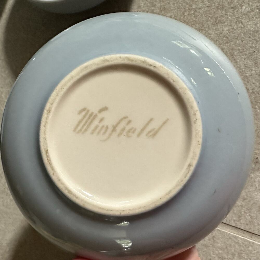 4 Winfield Pottery California Blue Pacific Salad Bowls - Picture 2 of 3